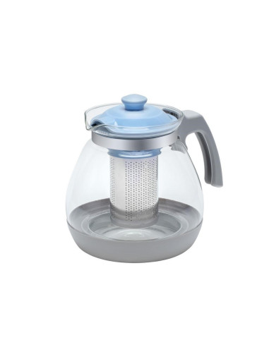 Resto Kitchenware 90511 Dzbanek Do Herbaty Pojedynczy Dzbanek 1600 Ml Niebieski, Szary