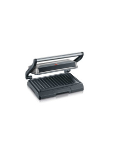 Severin Grill Kontaktowy Stal, Szary, Wanienka Na Tłuszcz, Wąski Design, Powłoka Nieprzywierająca, Moc 800W Kg 2394 2