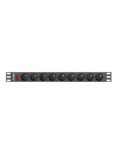 Lanberg Listwa Zasilająca Rack 19" (1U, 16A, 9X 230V Pl)