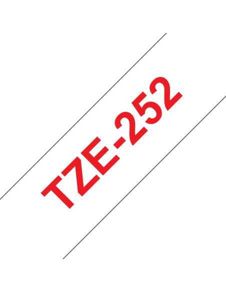Brother Tze-252 Taśmy Do Etykietowania Czerwony Na Białym