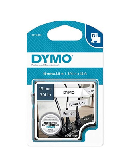 Dymo D1 - Durable Etykiety -Czarno Na Białym - 19Mm X 5.5M