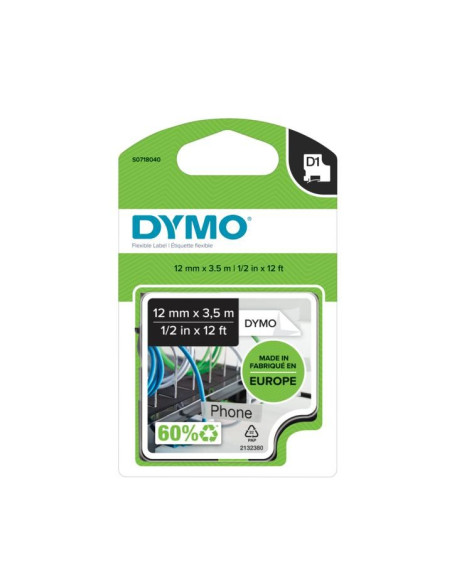Dymo D1 - Durable Etykiety -Czarno Na Białym - 19Mm X 5.5M