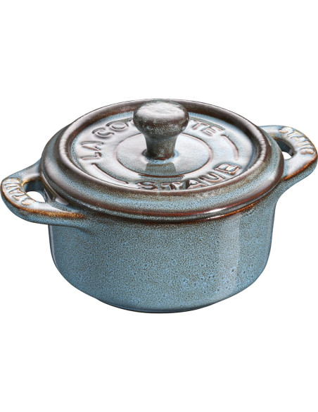 Staub Mini Cocotte Okrągły - 200 Ml, Antyczny Turkusowy