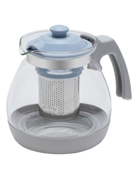 Resto Kitchenware 90510 Dzbanek Do Herbaty Pojedynczy Dzbanek 1000 Ml Niebieski, Szary