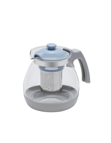Resto Kitchenware 90510 Dzbanek Do Herbaty Pojedynczy Dzbanek 1000 Ml Niebieski, Szary