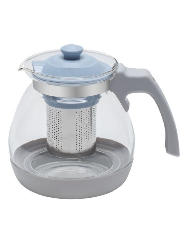 Resto Kitchenware 90510 Dzbanek Do Herbaty Pojedynczy Dzbanek 1000 Ml Niebieski, Szary