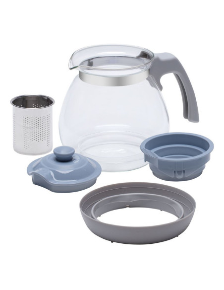 Resto Kitchenware 90510 Dzbanek Do Herbaty Pojedynczy Dzbanek 1000 Ml Niebieski, Szary