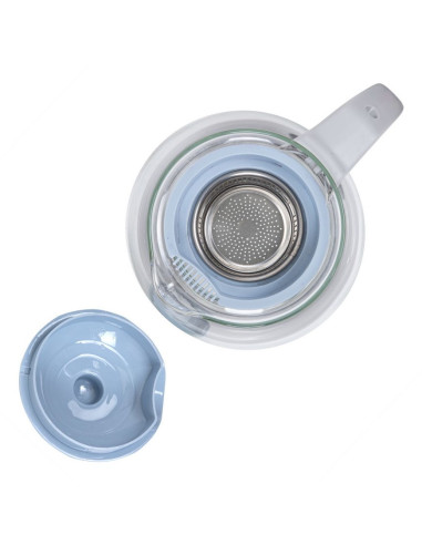 Resto Kitchenware 90510 Dzbanek Do Herbaty Pojedynczy Dzbanek 1000 Ml Niebieski, Szary