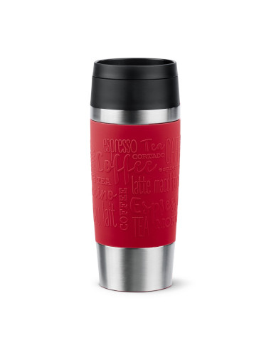 Emsa Travel Mug Classic N2020400 Kubek Podróżny 360 Ml Czarny, Czerwony, Stal Nierdzewna Stal Nierdzewna