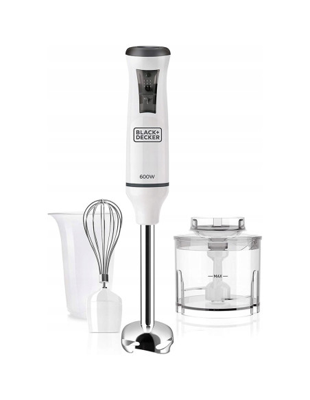 Blender Ręczny Black+Decker Bxhb600E (Biały  600W)