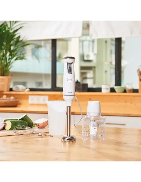 Blender Ręczny Black+Decker Bxhb600E (Biały  600W)