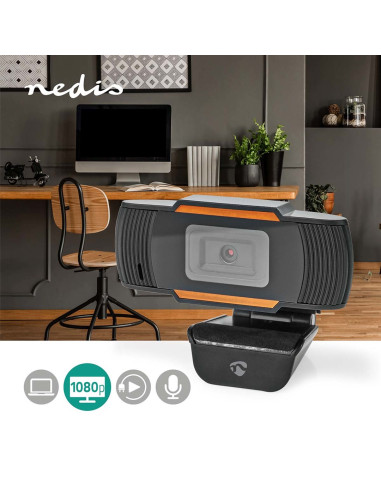 Nedis Wcam100Bk Kamera Internetowa 2 Mp 1920 X 1080 Px Usb 2.0 Czarny