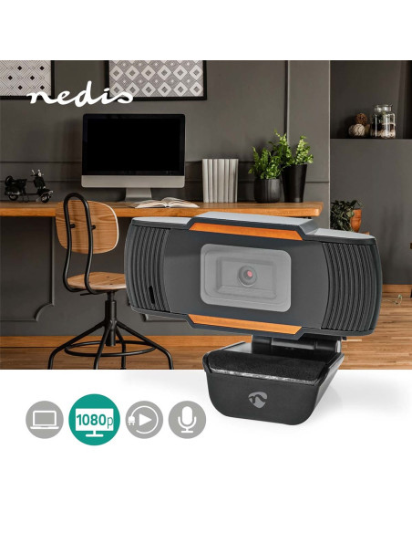 Nedis Wcam100Bk Kamera Internetowa 2 Mp 1920 X 1080 Px Usb 2.0 Czarny