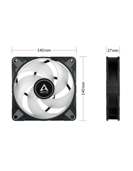 Arctic P14 Pwm Pst A-Rgb 0Db Obudowa Komputera Wentylator 14 Cm Czarny 1 Szt.