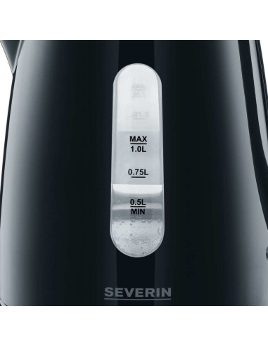 Severin Czajnik Elektryczny 1L, Plastik, Zakryta Grzałka, Wskaźnik Poziomu Wody, Zakryty Element Grzejny, Moc 2200W Wk3410