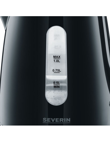 Severin Czajnik Elektryczny 1L, Plastik, Zakryta Grzałka, Wskaźnik Poziomu Wody, Zakryty Element Grzejny, Moc 2200W Wk3410