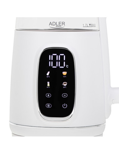 Czajnik Elektryczny Adler Ad 1305 Biało-Srebrny