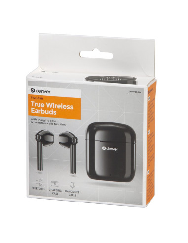 Denver Twe-39B Słuchawki/Zestaw Słuchawkowy True Wireless Stereo (Tws) Douszny Połączenia/Muzyka Bluetooth Czarny