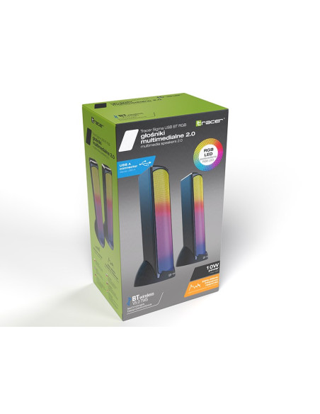 Tracer Głośniki 2.0 Bluetooth Sigma Usb Rgb