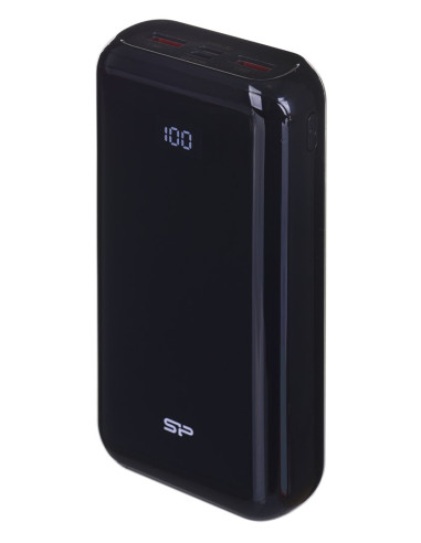 Powerbank Silicon Power Qs28 20000Mah Lcd Qc3.0+Pd 2X Usb A, 1X Musb + 1X Usb C, Czarny
