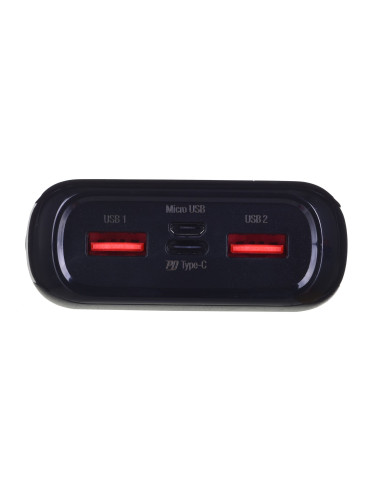 Powerbank Silicon Power Qs28 20000Mah Lcd Qc3.0+Pd 2X Usb A, 1X Musb + 1X Usb C, Czarny