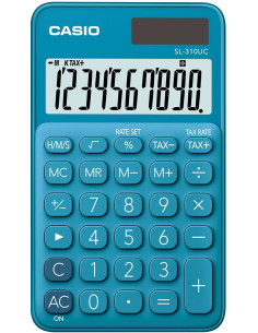 Casio Kalkulator Kieszonkowy Sl-310Uc-Bu Niebieski, 10 Cyfrowy Wyświetlacz