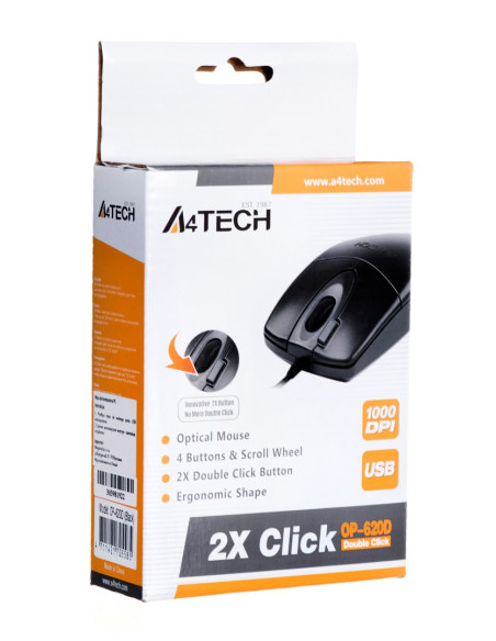 Mysz A4 Tech A4Tmys30398 (Optyczna  800 Dpi  Kolor Czarny)