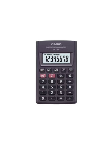 Casio Kalkulator Kieszonkowy Hl-4A-B 8-Cyfrowy 56X87Mm Czarny