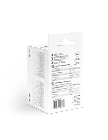 Savio Adapter Podróżny, Gniazdo Us – Wtyk Eu Ap-01