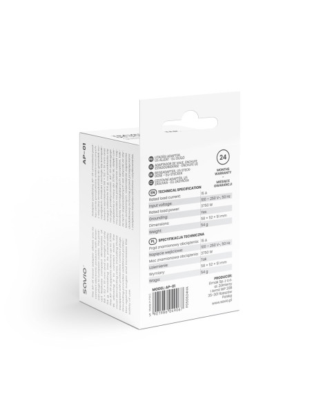 Savio Adapter Podróżny, Gniazdo Us – Wtyk Eu Ap-01