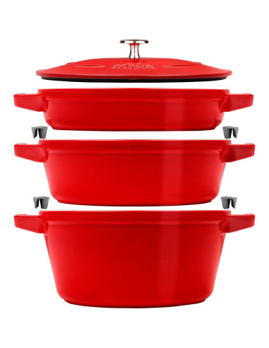 Staub La Cocotte Okrągły Żeliwo Naczynie Do Pieczenia - Zestaw 3 Sztuk