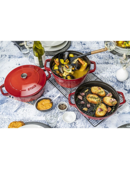 Staub La Cocotte Okrągły Żeliwo Naczynie Do Pieczenia - Zestaw 3 Sztuk