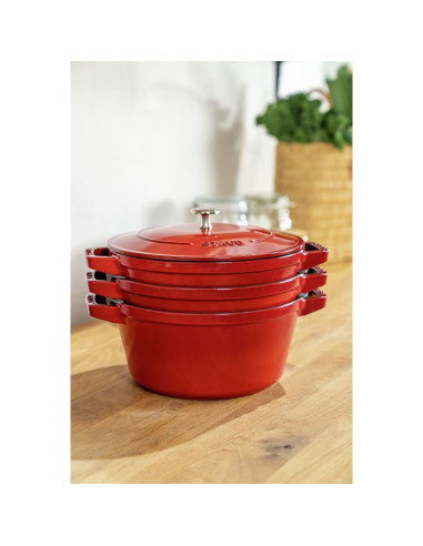 Staub La Cocotte Okrągły Żeliwo Naczynie Do Pieczenia - Zestaw 3 Sztuk