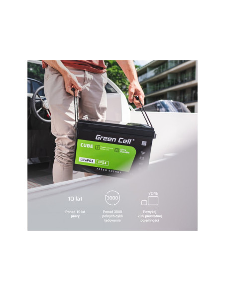 Green Cell Akumulator Lifepo4 Cube 100Ah 12V/12.8V 1280Wh Lfpgc12V100Ah