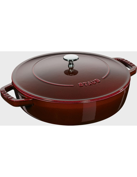 Staub Żeliwna Patelnia Do Duszenia Z Pokrywką 24 Cm, Grenadynowy