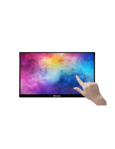 Verbatim 49591 Monitor Komputerowy 35,6 Cm (14") 1920 X 1080 Px Full Hd Lcd Ekran Dotykowy Czarny