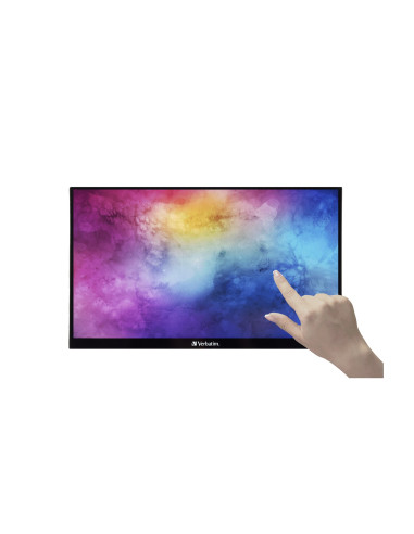 Verbatim 49591 Monitor Komputerowy 35,6 Cm (14") 1920 X 1080 Px Full Hd Lcd Ekran Dotykowy Czarny