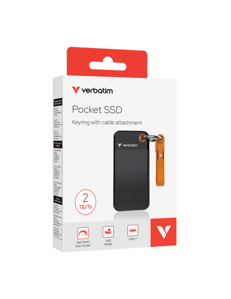 Ssd 2Tb Verbatim Pocket Ssd Usb 3.2/Pomarańczowy Sprzedaż Detaliczna