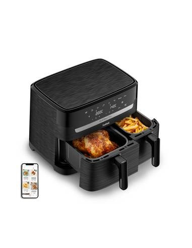 Tefal Dual Easy Fry Essential Airfryer Ey901N, 2700 W, 8.3 L, Juodas