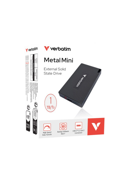 Verbatim 32031 Zewnętrzny Dysk Ssd 1 Tb Usb Type-C Usb 3.2 Gen 2X2 Szary