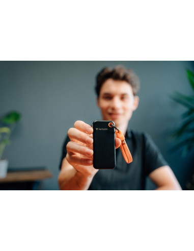 Dysk Ssd Zewnętrzny Verbatim Pocket Ssd 1Tb Usb-C 3.2 Gen 2 Czarny/Pomarańczowy