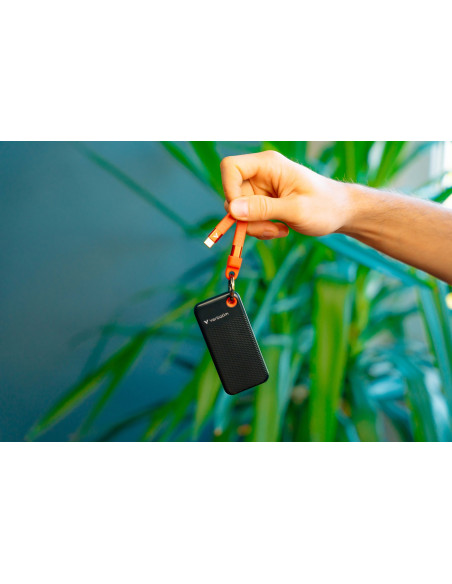 Dysk Ssd Zewnętrzny Verbatim Pocket Ssd 1Tb Usb-C 3.2 Gen 2 Czarny/Pomarańczowy