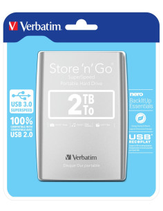 Verbatim Store 'N' Go Zewnętrzny Dysk Twarde 2,05 Tb 5400 Rpm Micro-Usb B 3.2 Gen 1 (3.1 Gen 1) Srebrny