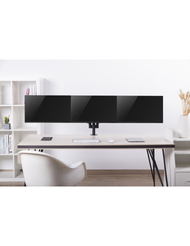 Gembird Ma-Da3-01 Regulowane Biurkowe Ramię Na 3 Monitory, 17”-27”, Do 7 Kg