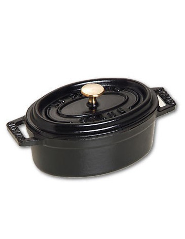 Mini Garnek Żeliwny Owalny Staub - 250 Ml, Czarny