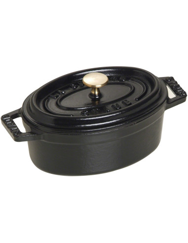 Mini Garnek Żeliwny Owalny Staub - 250 Ml, Czarny