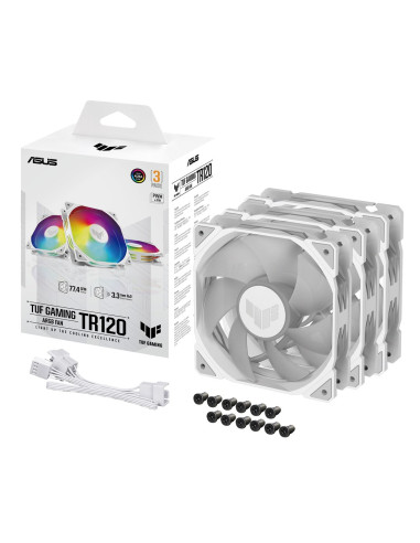 Asus Tuf Gaming Tr120 Argb 3In1 White Obudowa Komputera Chłodnica Powietrza 12 Cm Biały