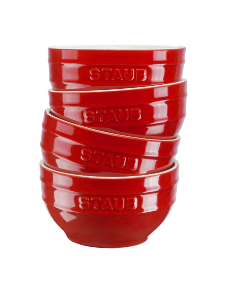 Zestaw 4 Misek Okrągłych Staub 40511-541-0 - Czerwony 12 Cm