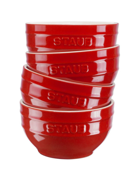 Zestaw 4 Misek Okrągłych Staub 40511-541-0 - Czerwony 12 Cm
