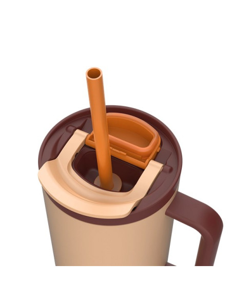 Kubek Termiczny Z Teleskopową Słomką Kambukka Rio Tumbler 950Ml Almond Dream